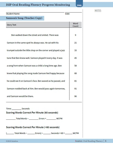 Sept 2020 ISIP ORF Progress Tracking