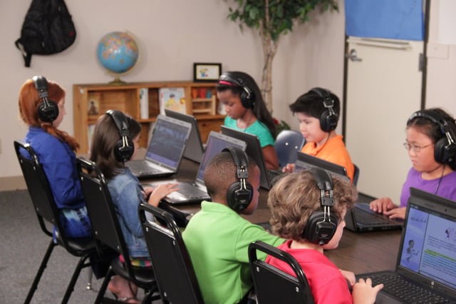 Students using Istation