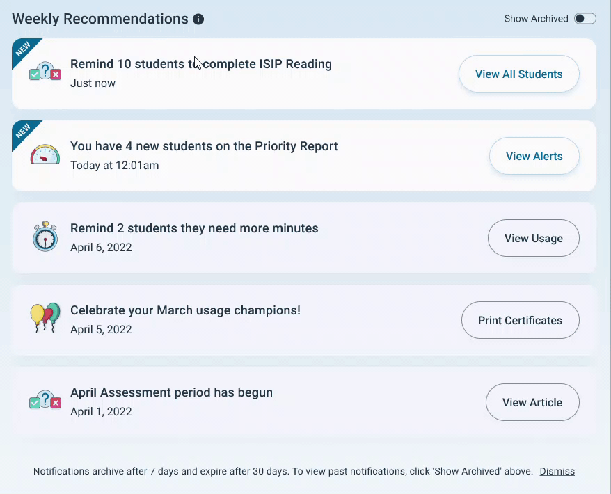 Weekly Recommendations GIF