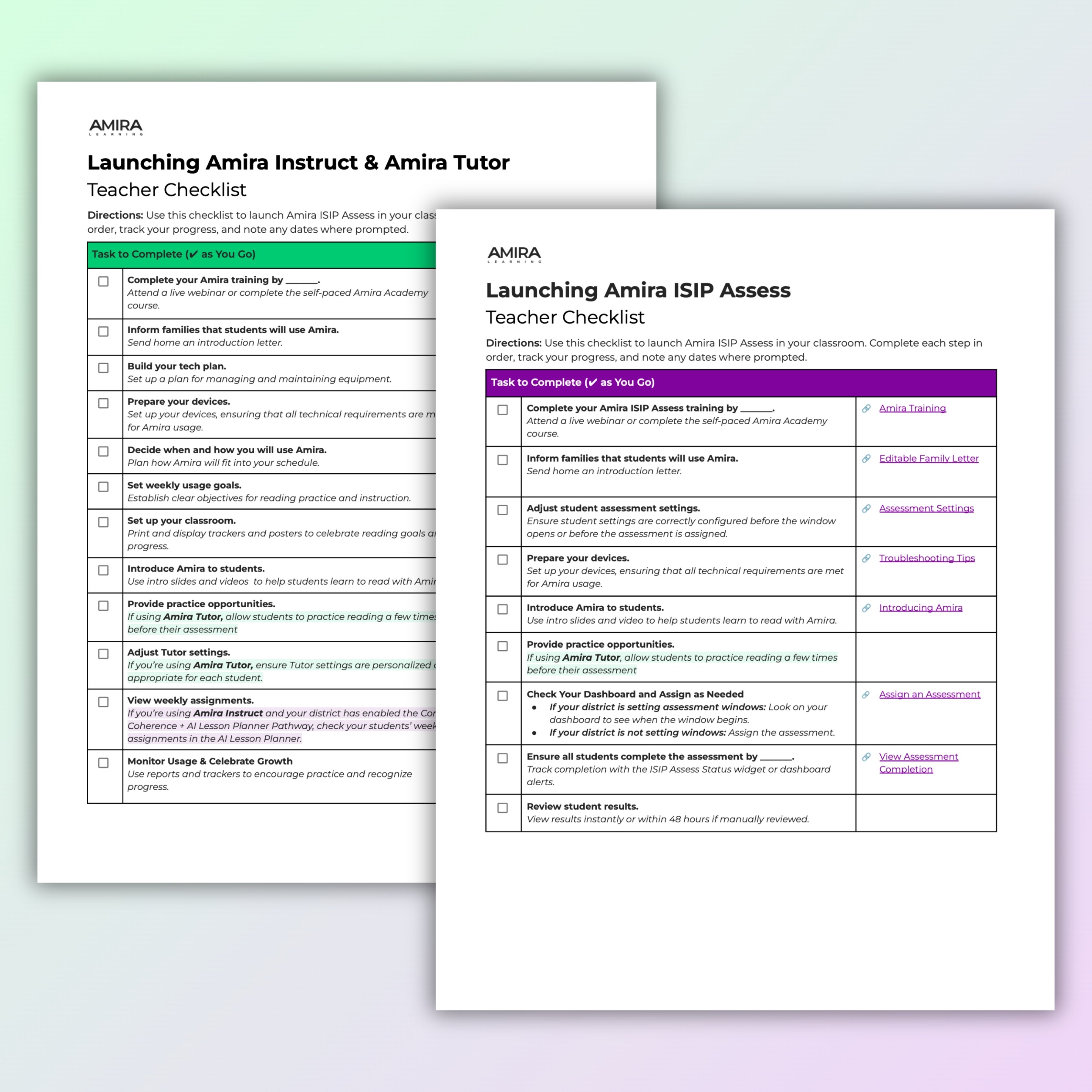 Teacher Checklist